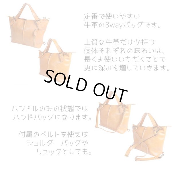 画像7: Zenis ゼニス オイルレザー リュック トート ショルダー ３WAYバッグ A-0117 (7)