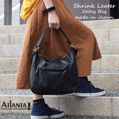 画像3: ATLANTA アトランタ トートバック レディース 2WAY ショルダーバック トートバック 本革 シュリンク レザー YN-3214 日本製 送料無料