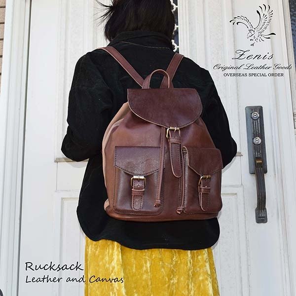 画像14: リュックサック バックパック 本革 レザー メンズ レディース 帆布 通勤 通学に便利で機能的 Zenis ゼニス P-0132【送料無料】 (14)